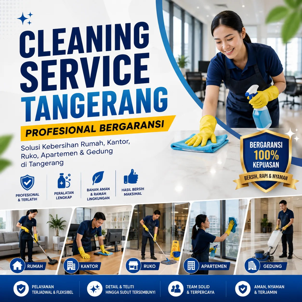 Cleaning Service Tangerang Profesional Bergaransi – Solusi Kebersihan Rumah, Kantor, Ruko, Apartemen & Gedung di Tangerang