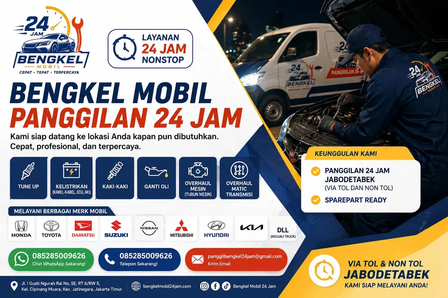 FN MOTOR AUTO SERVICE Jasa Service Mobil Panggilan 24 Jam Jabodetabek untuk Mobil Matic dan Manual - gambar 2