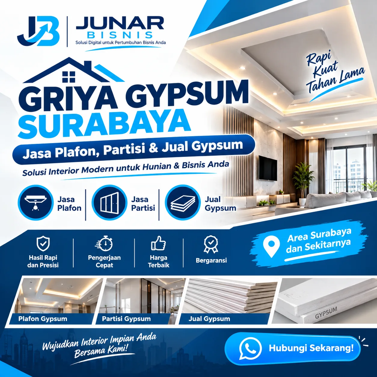 Griya Gypsum Surabaya | Jasa Plafon, Partisi & Jual Gypsum