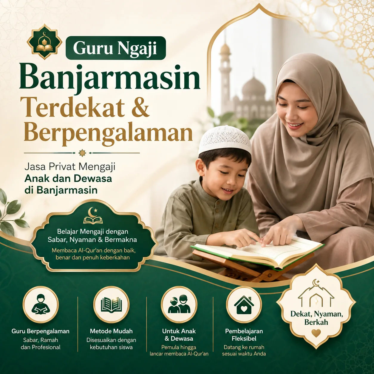 Guru Ngaji Banjarmasin Terdekat & Berpengalaman – Jasa Privat Mengaji Anak dan Dewasa di Banjarmasin