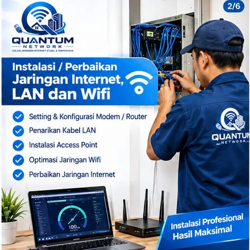 Instalasi dan perbaikan jaringan internet, LAN, WiFi, serta CCTV untuk rumah, kostan, kantor, dan public area di Jabodetabek - QUANTUM Network - gambar 4