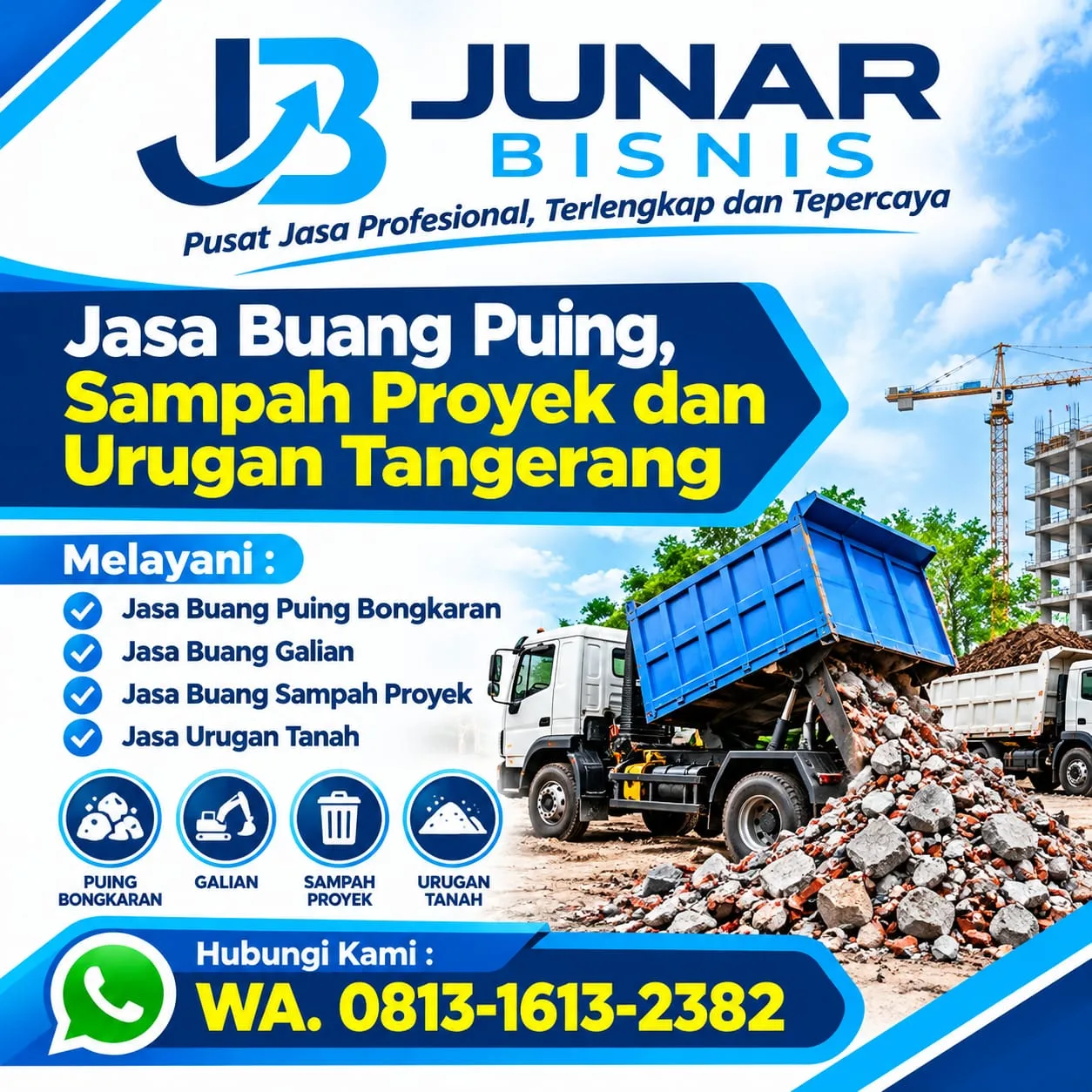Jasa Buang Puing Tangerang, Sampah Proyek, Galian & Urugan Tanah
