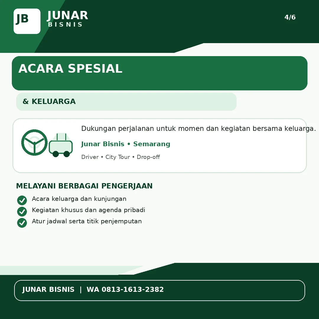 Jasa Driver Harian Semarang untuk Dalam Kota & Luar Kota | Junar Bisnis - gambar 5