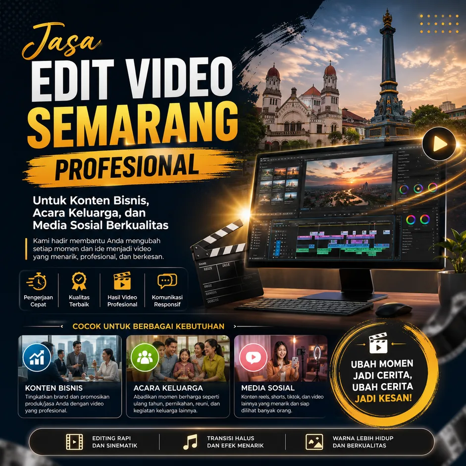 Jasa Edit Video Semarang Profesional untuk Konten Bisnis, Acara Keluarga, dan Media Sosial Berkualitas