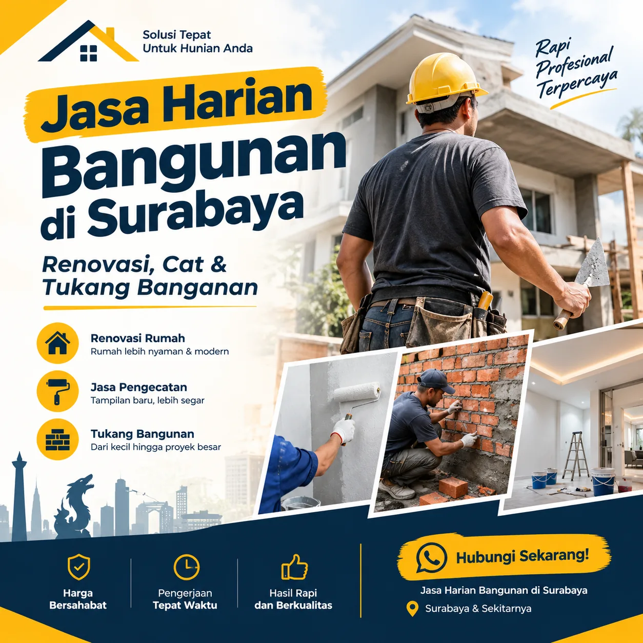 Jasa Harian Bangunan di Surabaya | Renovasi, Cat & Tukang Bangunan