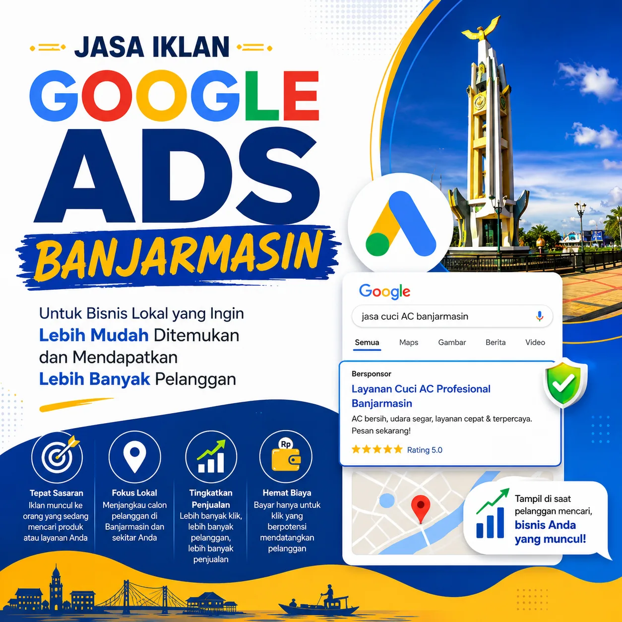 Jasa Iklan Google Ads Banjarmasin untuk Bisnis Lokal yang Ingin Lebih Mudah Ditemukan dan Mendapatkan Lebih Banyak Pelanggan