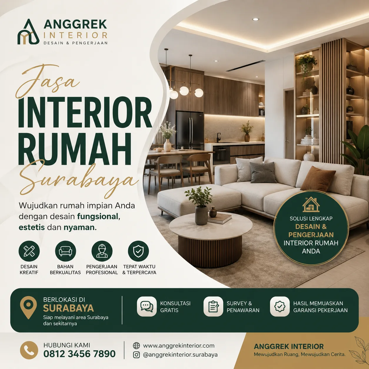 Jasa Interior Rumah Surabaya | Anggrek Interior – Desain & Pengerjaan