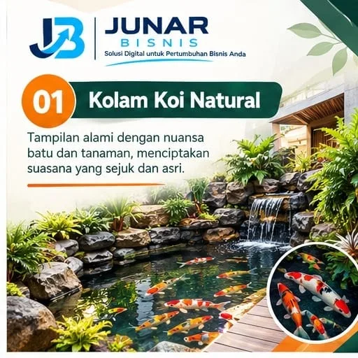 Jasa Kolam Koi Bandung | Junar Bisnis – Desain, Filter & Renovasi - gambar 2