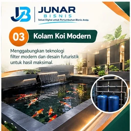 Jasa Kolam Koi Bandung | Junar Bisnis – Desain, Filter & Renovasi - gambar 4