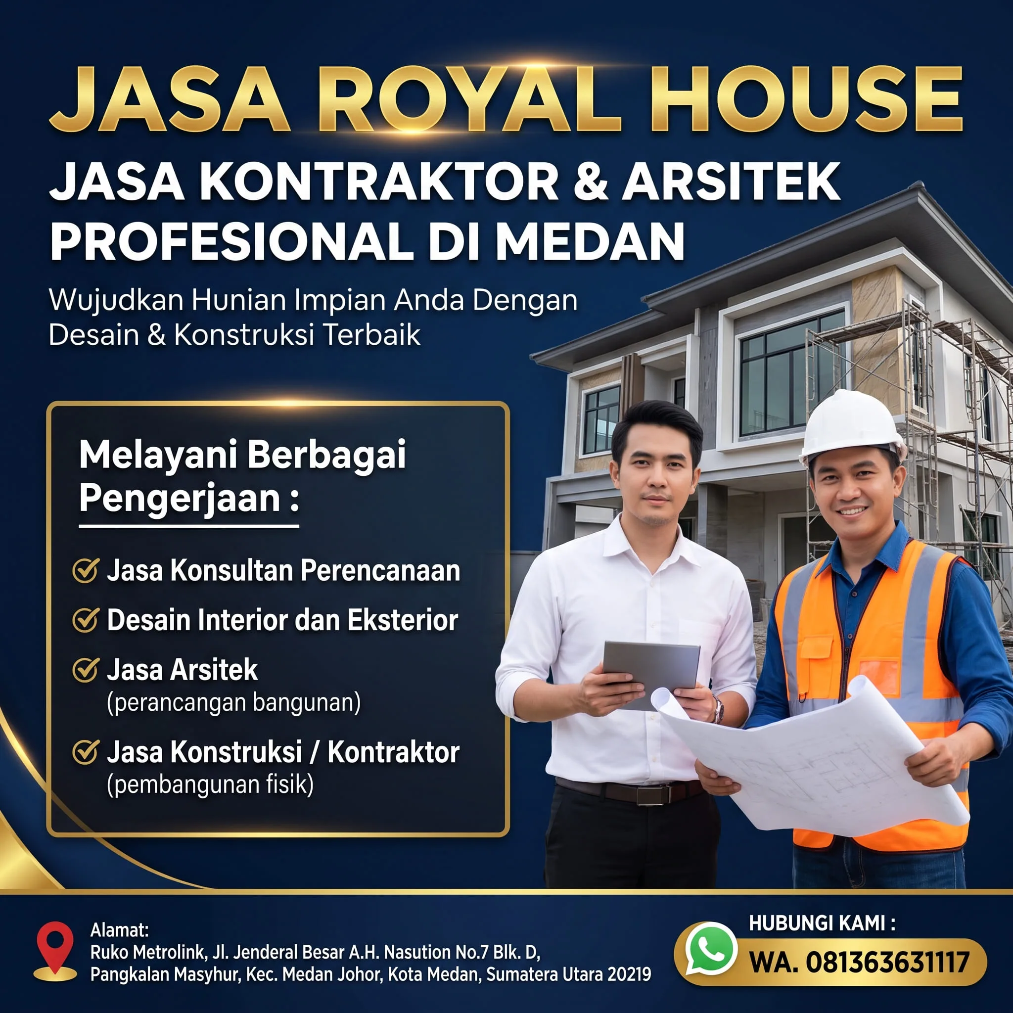 Jasa Kontraktor & Arsitek Royal House Medan | Perencanaan, Desain & Bangun