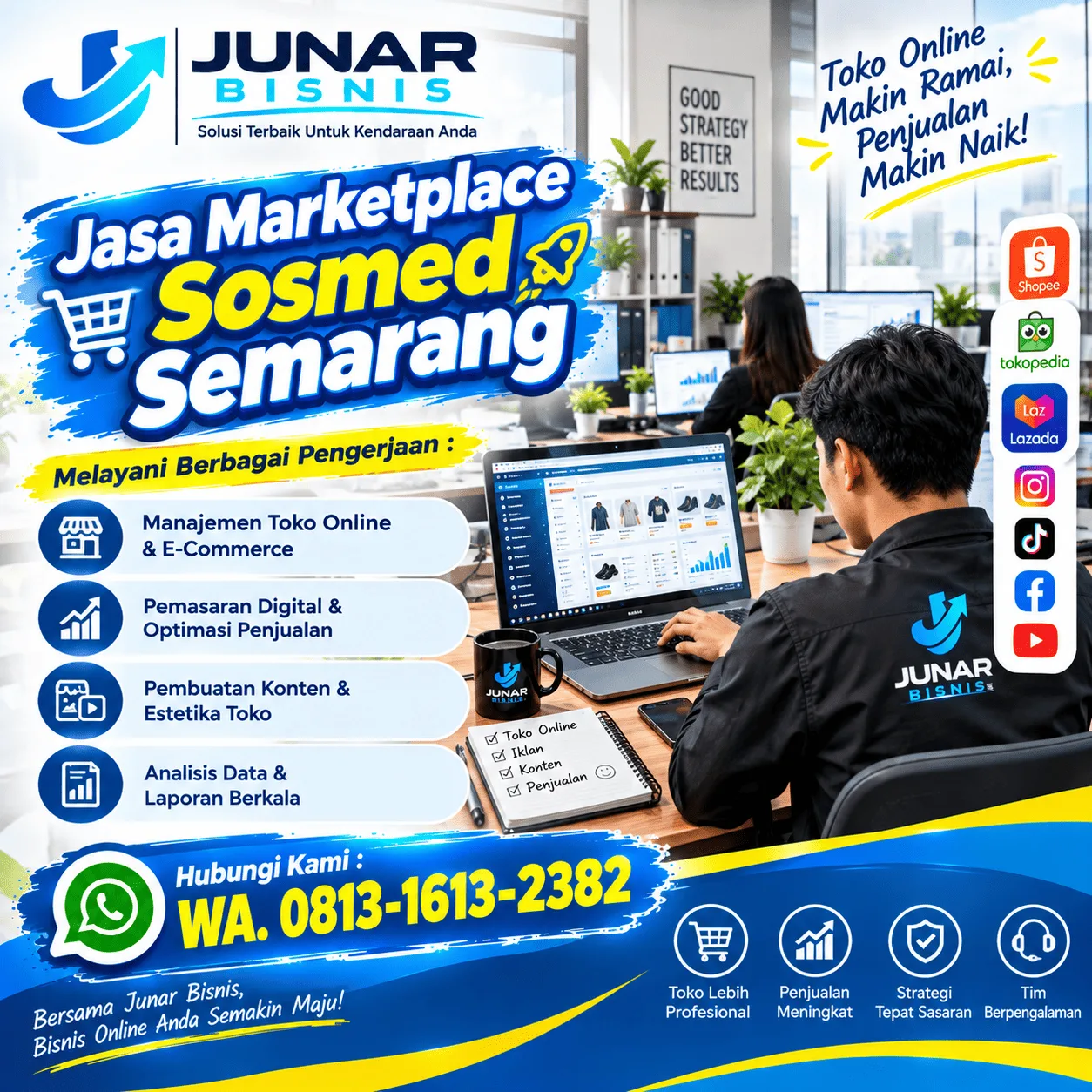 Jasa Marketplace Sosmed Semarang | Junar Bisnis