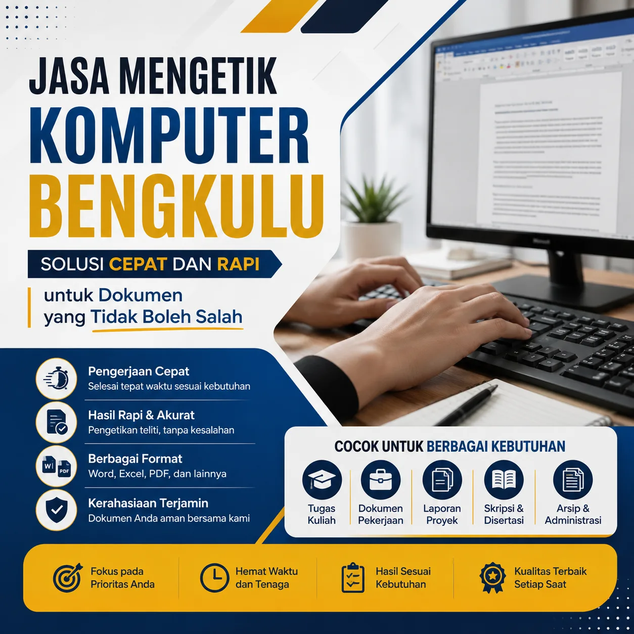 Jasa Mengetik Komputer Bengkulu Profesional, Cepat & Rapi