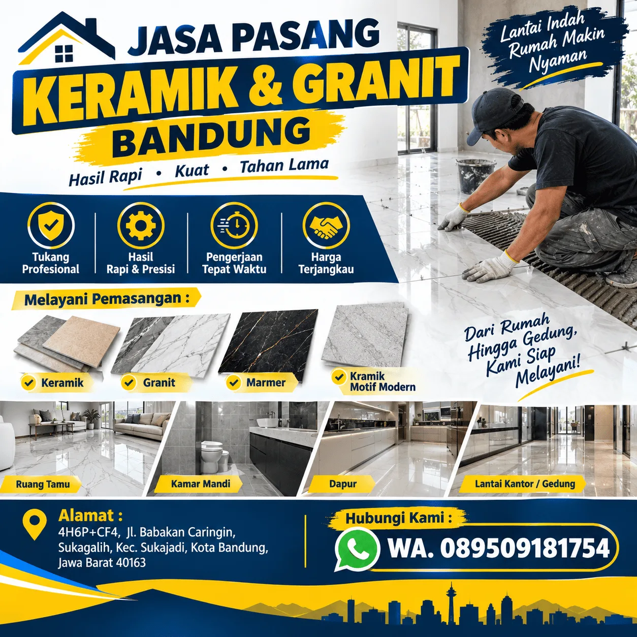 Jasa Pasang Keramik & Granit Bandung | Pemasangan Lantai dan Dinding