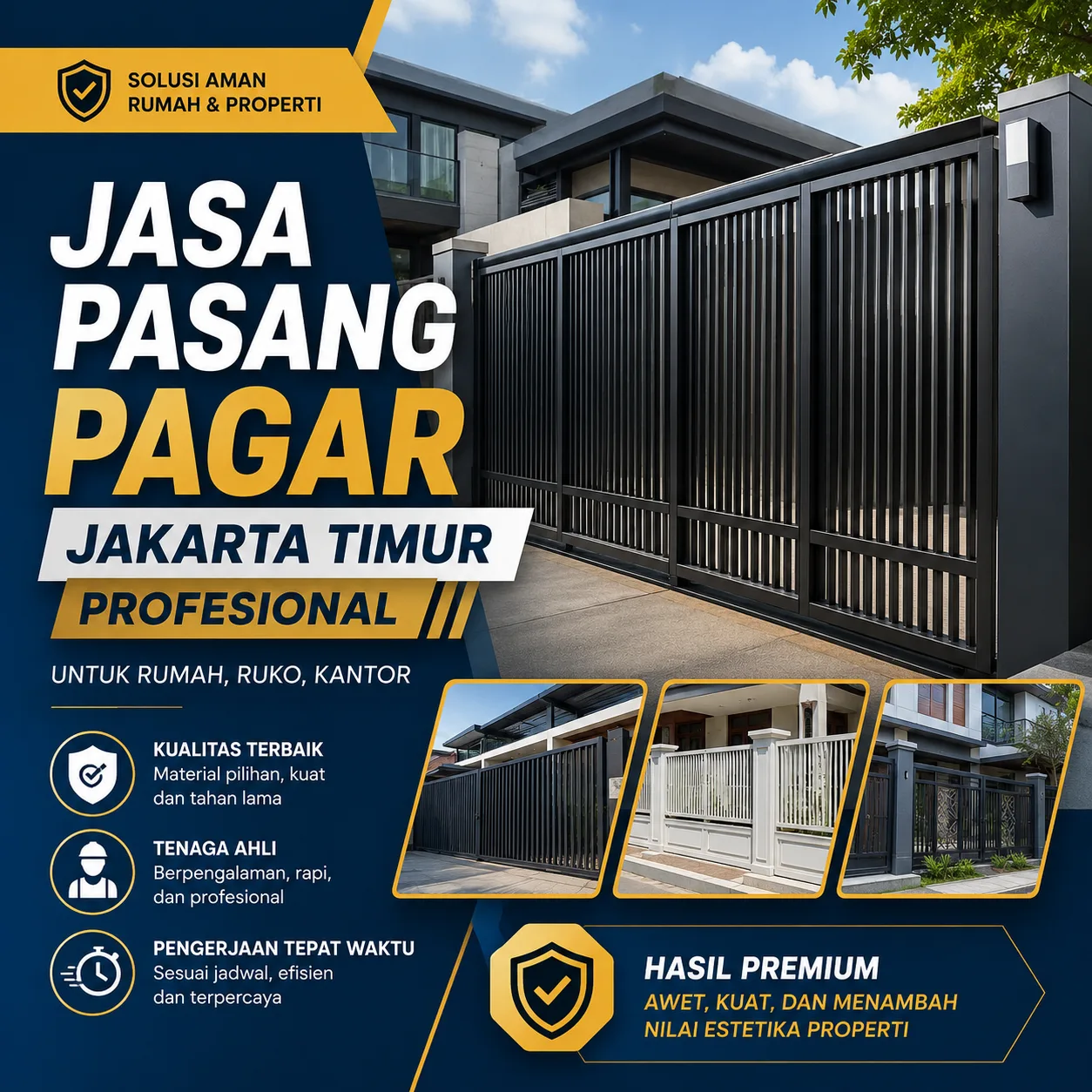 Jasa Pasang Pagar Jakarta Timur Profesional untuk Rumah, Ruko, Kantor dengan Hasil Premium dan Pengerjaan Tepat Waktu