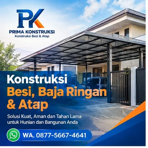 Jasa Pemasangan Kanopi, Baja Ringan, Pagar Besi, Teralis, Railing, Balkon & Atap Jabodetabek - Prima Konstruksi - gambar 3