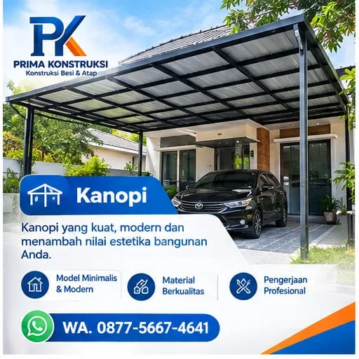 Jasa Pemasangan Kanopi, Baja Ringan, Pagar Besi, Teralis, Railing, Balkon & Atap Jabodetabek - Prima Konstruksi - gambar 4