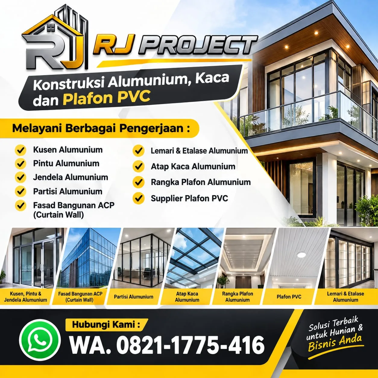 Jasa Pembuatan Alumunium, Kusen, Pintu, Jendela & Plafon PVC Jabodetabek - RJ PROJECT