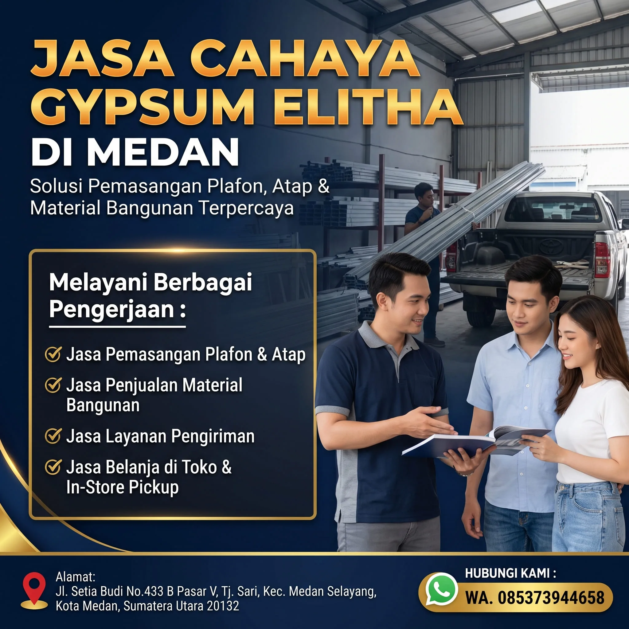 Jasa Plafon Medan – CAHAYA GYPSUM ELITHA | Gypsum, Atap & Material