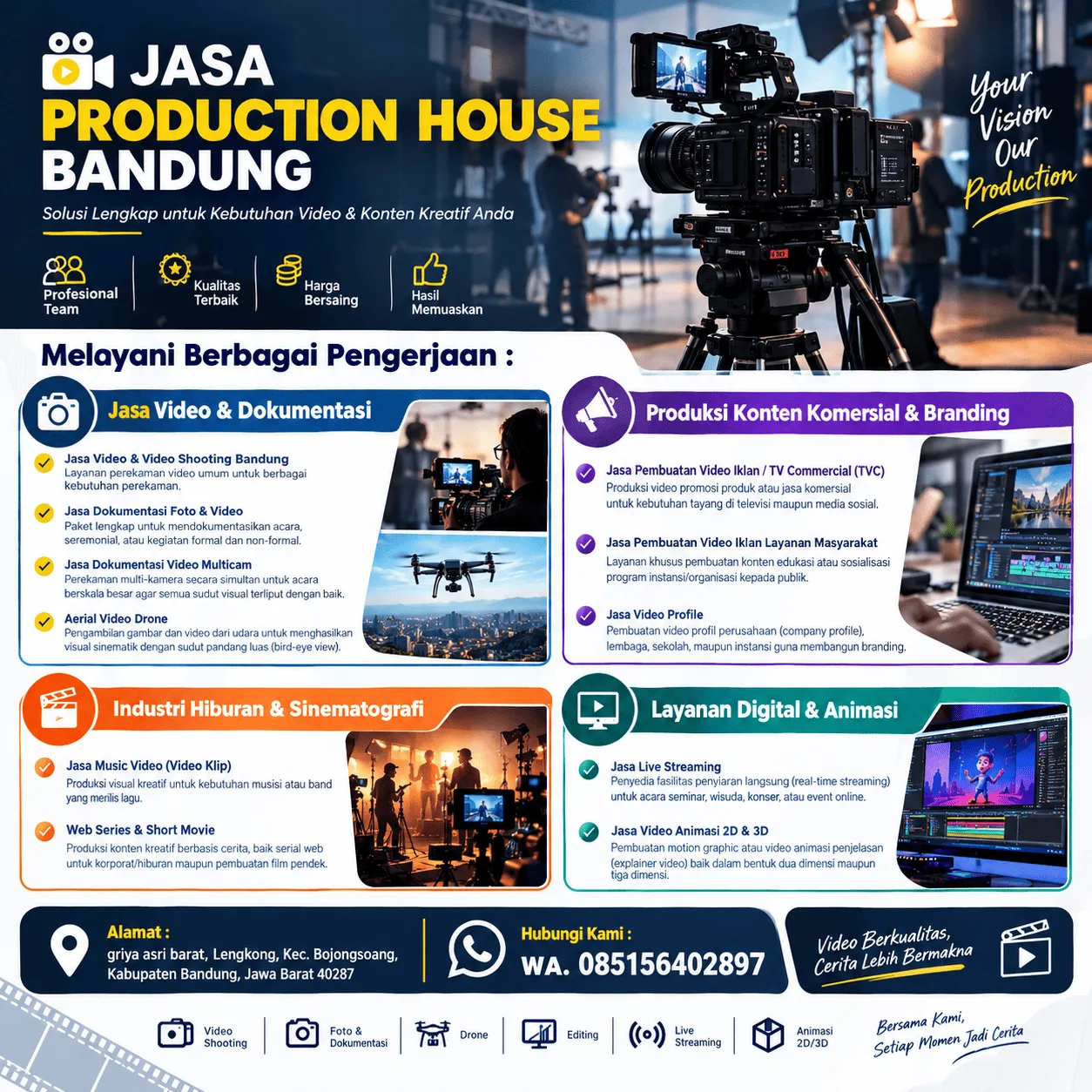 Jasa Production House Bandung | Video, Dokumentasi, Iklan & Live Streaming