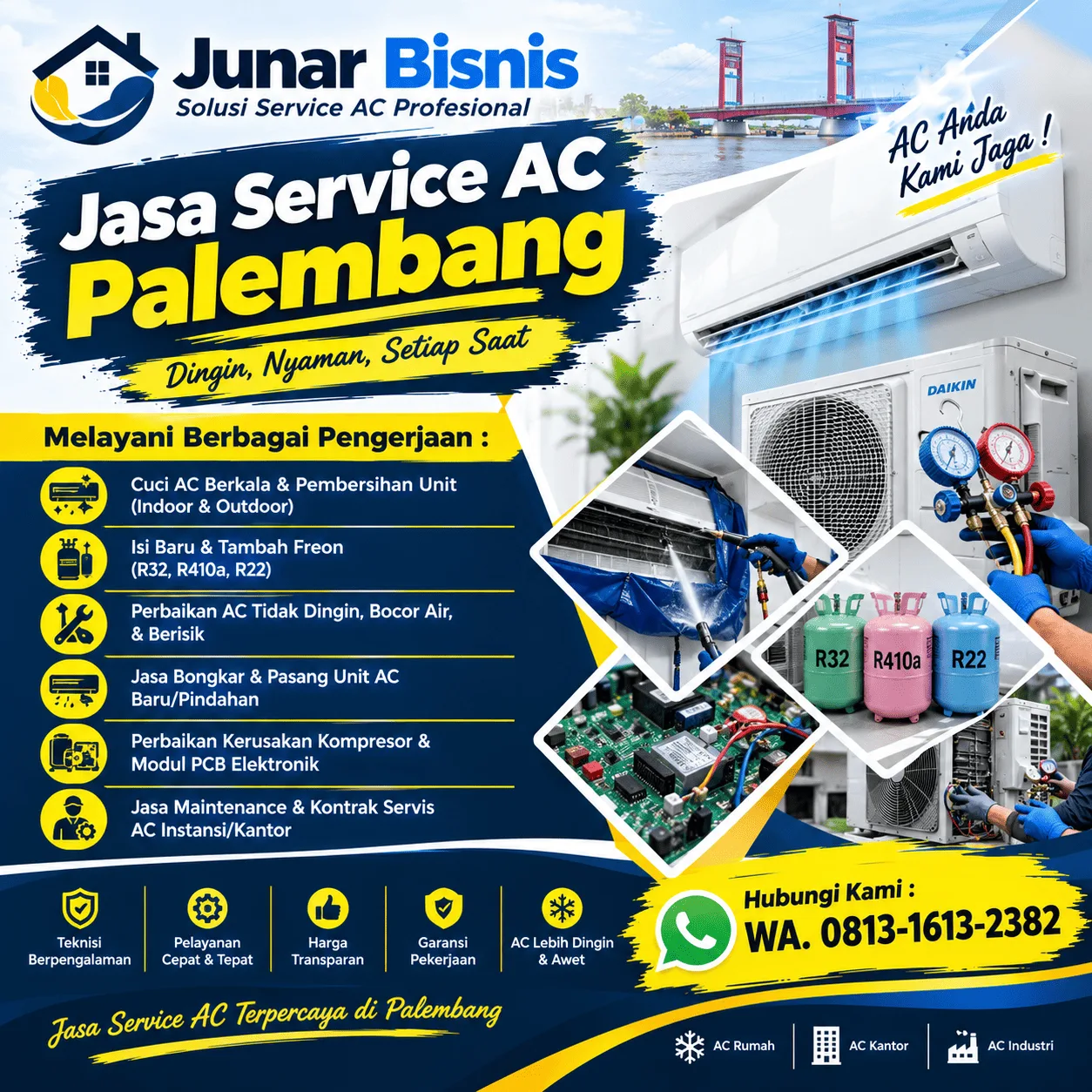 Jasa Service AC Palembang untuk Udara Sejuk dan Ruangan Lebih Nyaman
