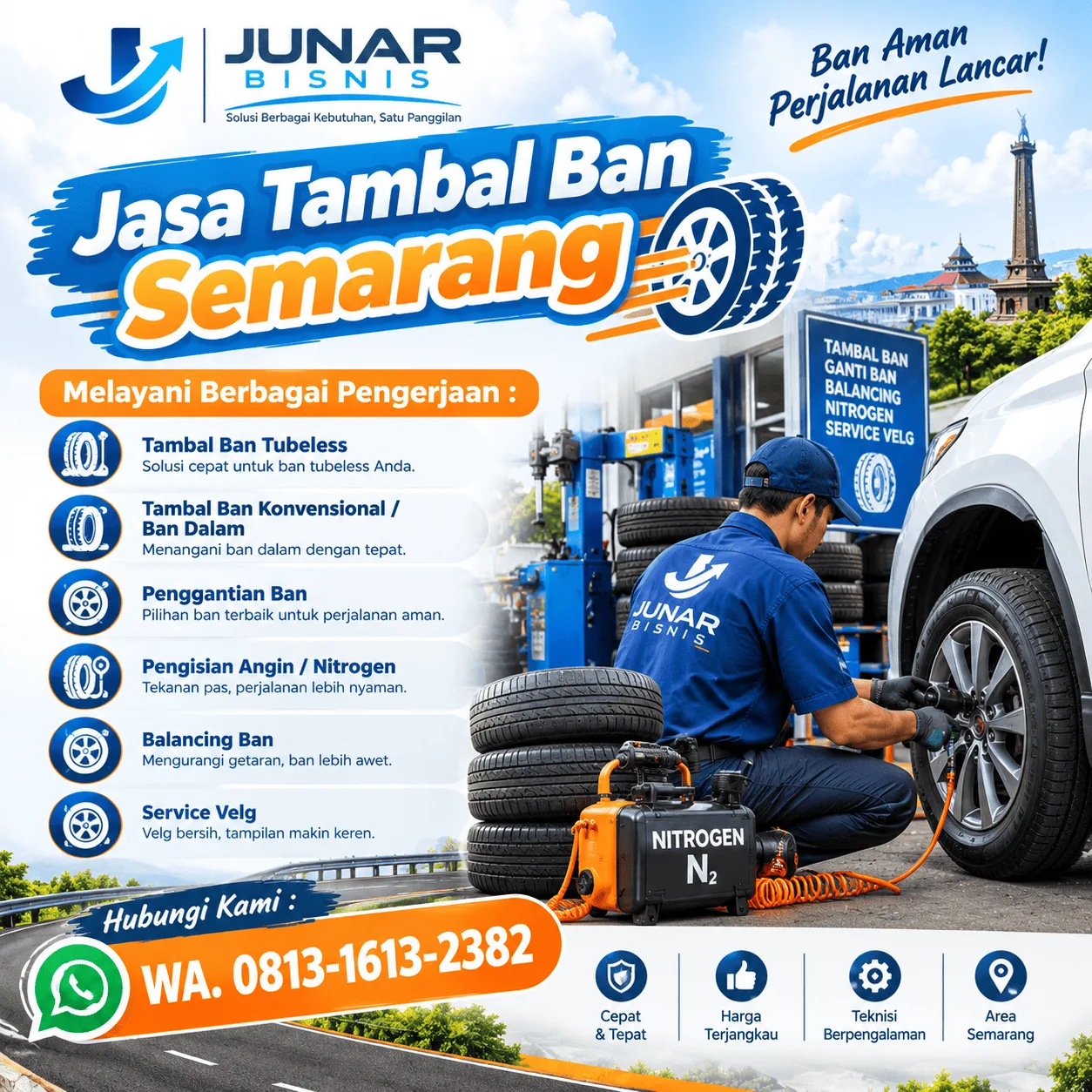 Jasa Tambal Ban Semarang | Junar Bisnis, Praktis dan Mudah Dihubungi