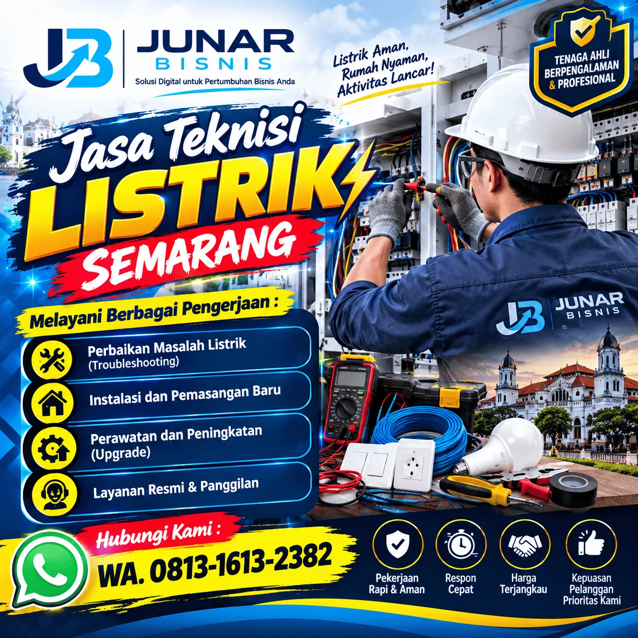 ⚡ Jasa Teknisi Listrik Semarang & Terdekat | Junar Bisnis
