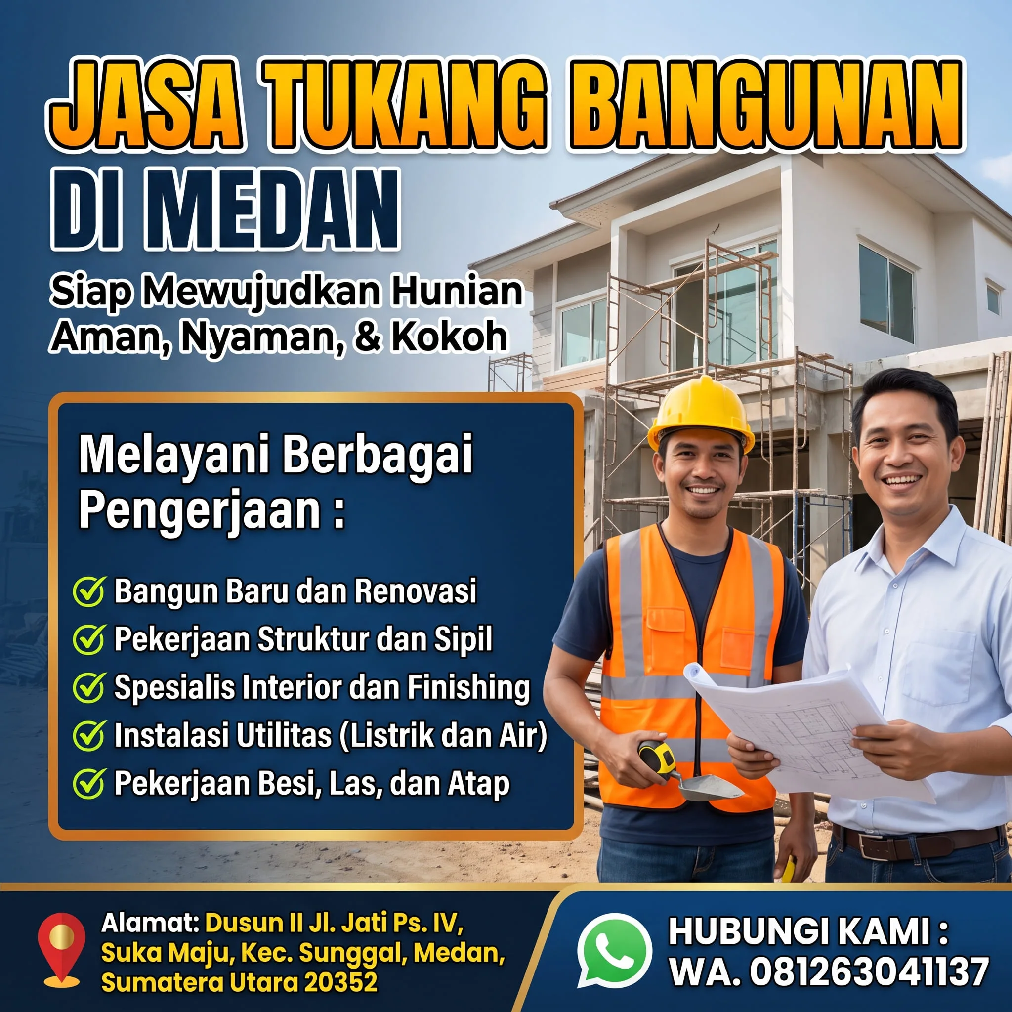 Jasa Tukang Bangunan Medan | Bangun Baru, Renovasi & Interior