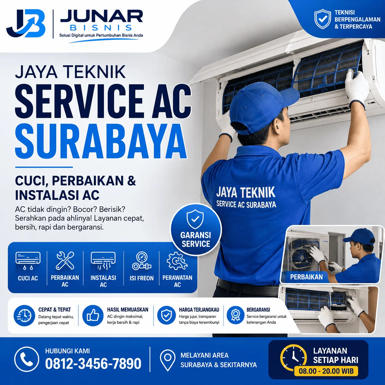 Jaya Teknik Service AC Surabaya | Cuci, Perbaikan & Instalasi AC