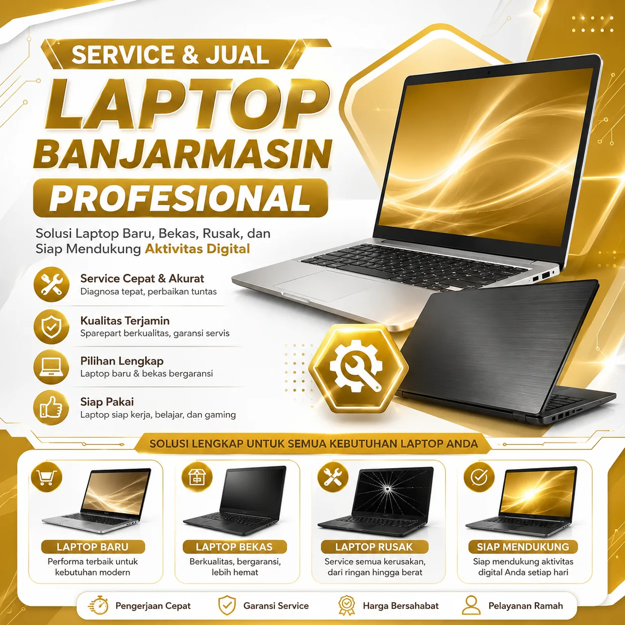 Service & Jual Laptop Banjarmasin Profesional — Solusi Laptop Baru, Bekas, Rusak, dan Siap Mendukung Aktivitas Digital