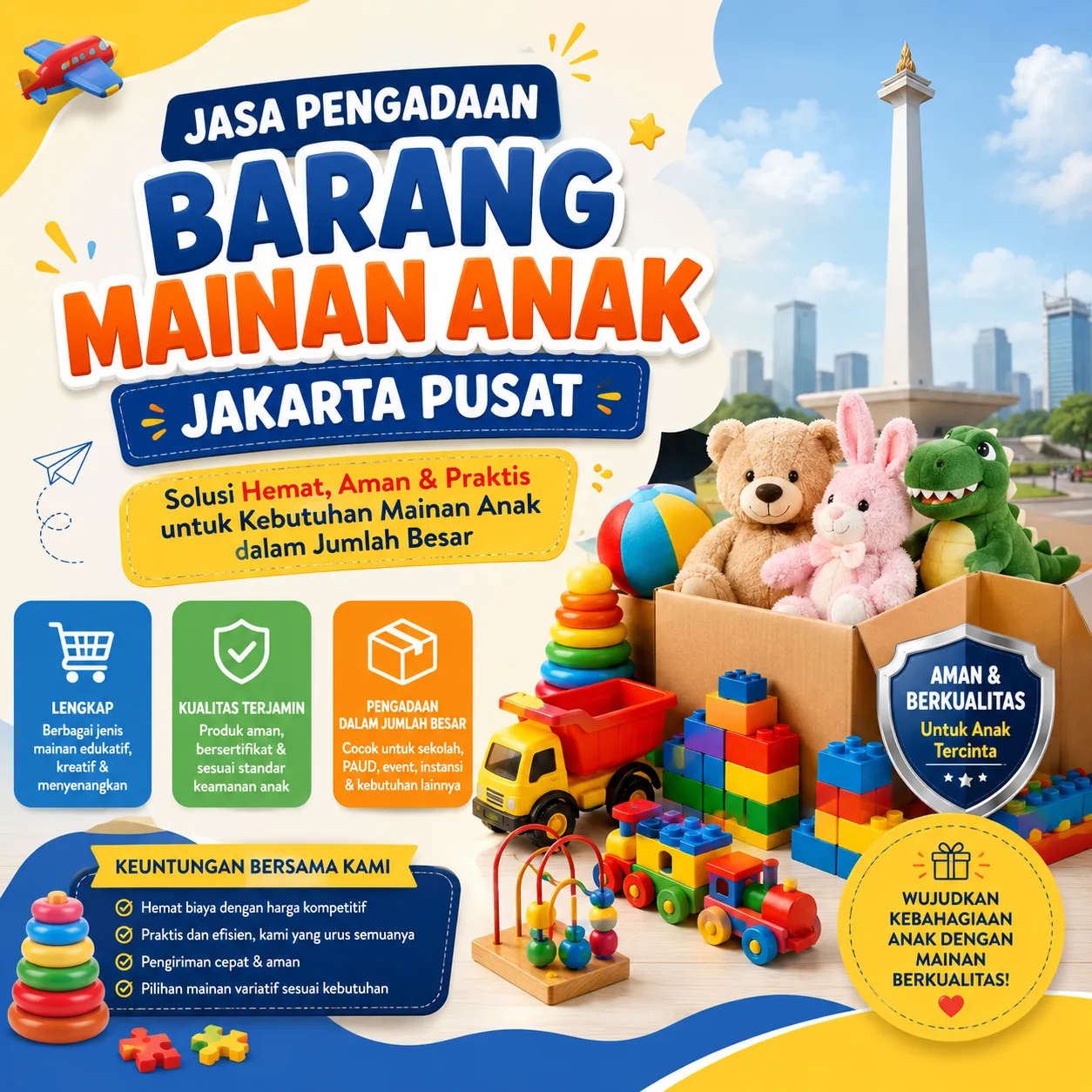 Jasa Pengadaan Barang Mainan Anak Jakarta Pusat Budget Friendly