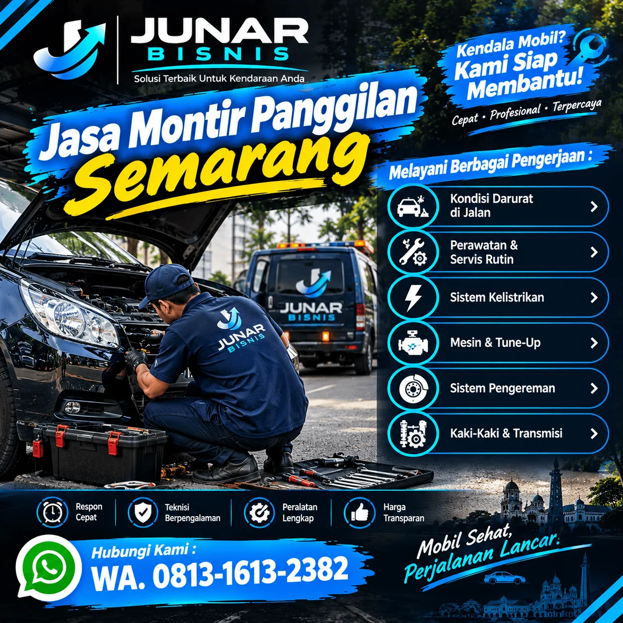 Junar Bisnis | Jasa Montir Panggilan Semarang – Servis Mobil di Lokasi
