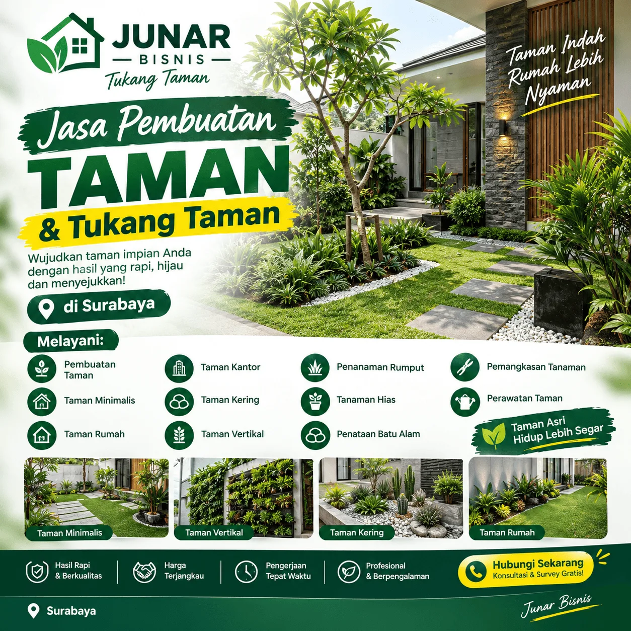 Junar Bisnis | Tukang Taman dan Jasa Pembuatan Taman Surabaya