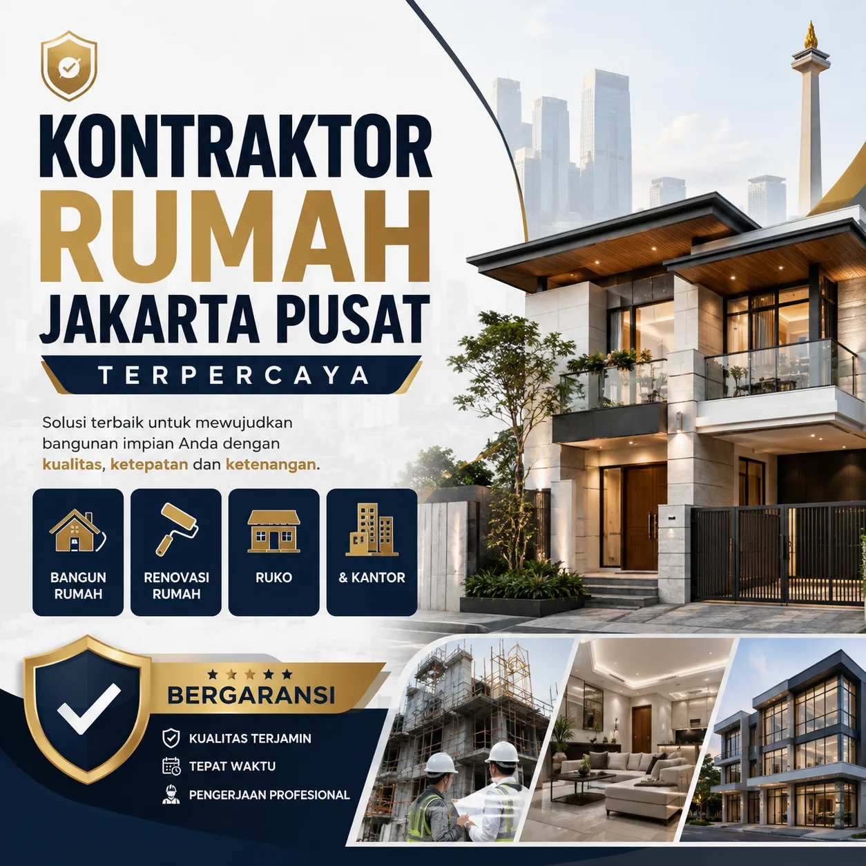 Kontraktor Rumah Jakarta Pusat Terpercaya untuk Bangun Rumah, Renovasi Rumah, Ruko & Kantor Bergaransi