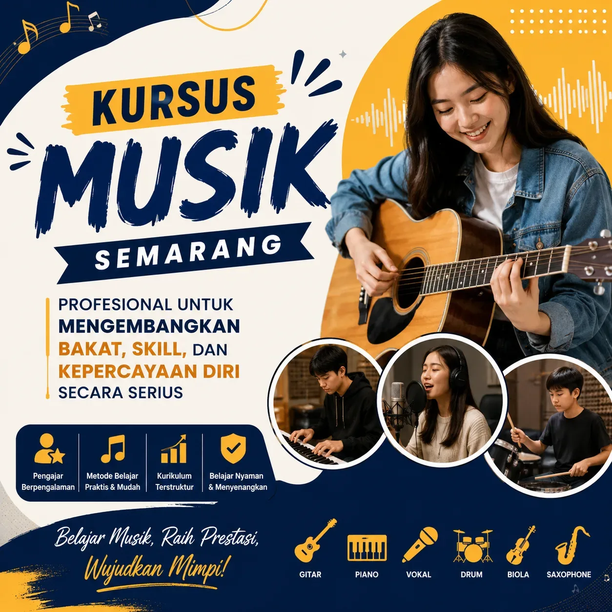 Kursus Musik Semarang Profesional untuk Mengembangkan Bakat, Skill, dan Kepercayaan Diri Secara Serius