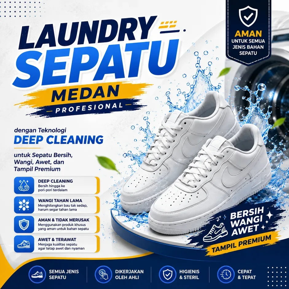 Laundry Sepatu Medan Profesional dengan Teknologi Deep Cleaning untuk Sepatu Bersih, Wangi, Awet, dan Tampil Premium