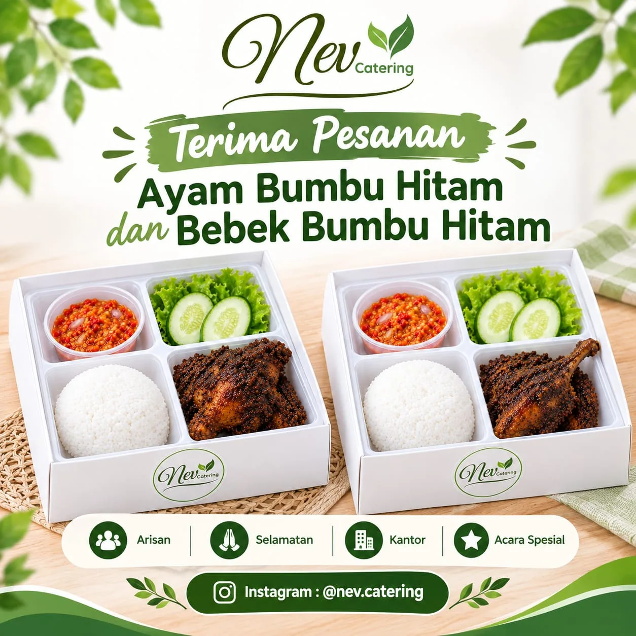 🍱 NEV Catering Tangerang | Terima Pesanan Catering Nasi Box & Snack Box