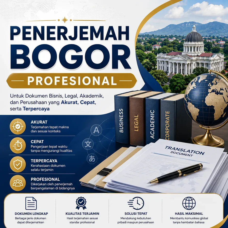 Penerjemah Bogor Profesional untuk Dokumen Bisnis, Legal, Akademik, dan Perusahaan yang Akurat, Cepat, serta Terpercaya