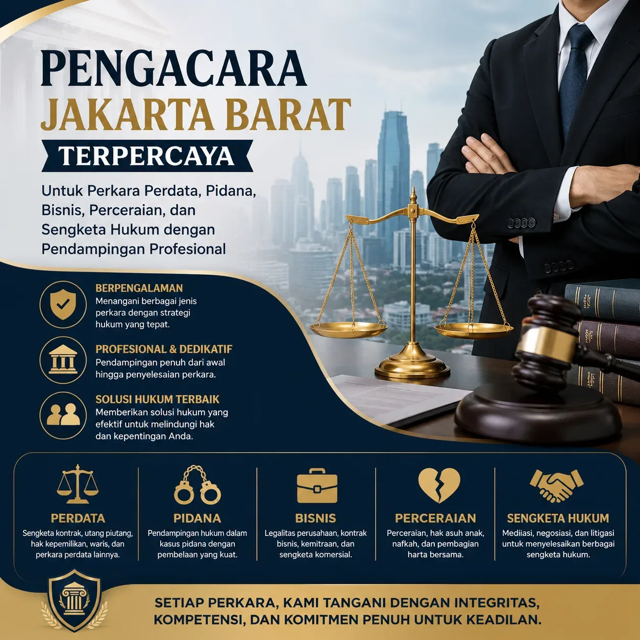 Pengacara Jakarta Barat Terpercaya untuk Perkara Perdata, Pidana, Bisnis, Perceraian, dan Sengketa Hukum dengan Pendampingan Profesional