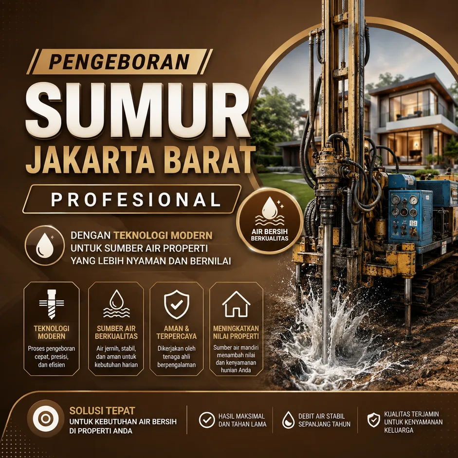 Pengeboran Sumur Jakarta Barat Profesional dengan Teknologi Modern untuk Sumber Air Properti yang Lebih Nyaman dan Bernilai