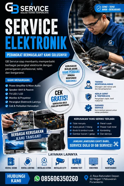 Service Elektronik, Rental Sound System Purwokerto untuk Acara, Event & Gathering, Instalasi Listrik - gambar 4