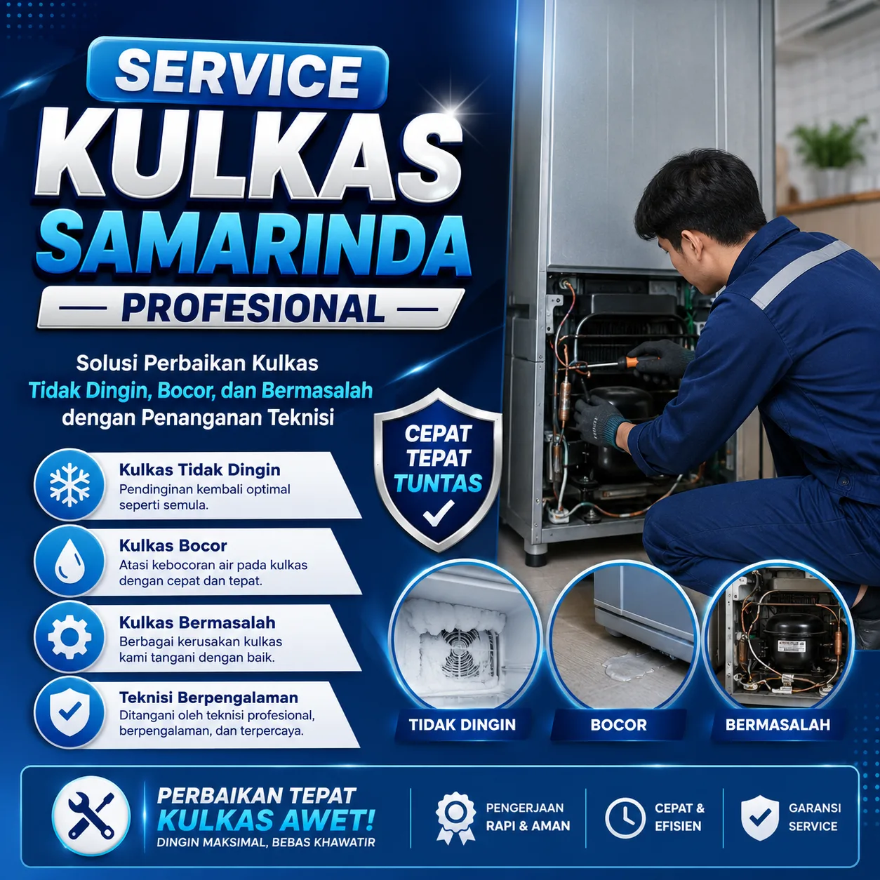 Service Kulkas Samarinda Profesional – Solusi Perbaikan Kulkas Tidak Dingin, Bocor, dan Bermasalah dengan Penanganan Teknisi