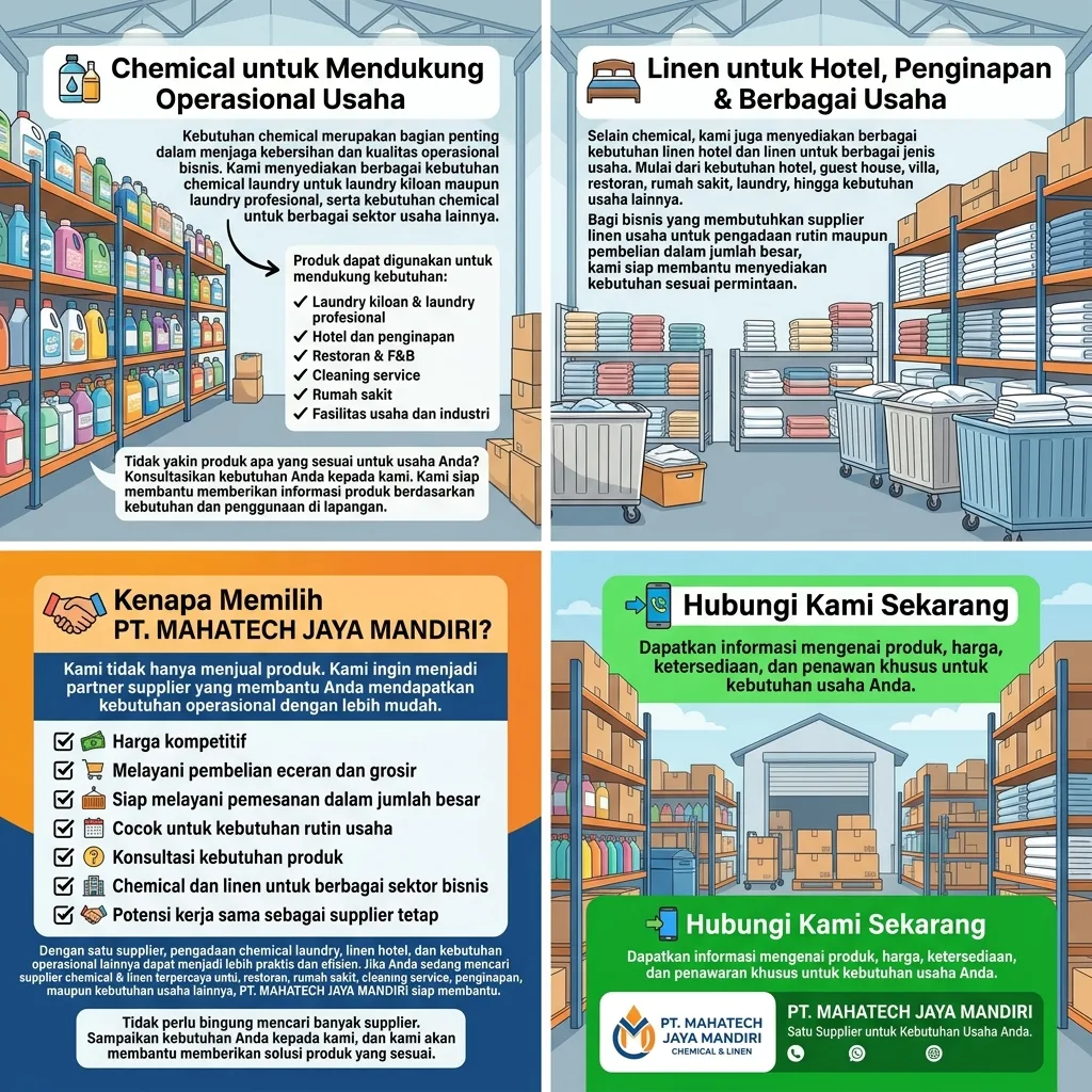 Supplier Chemical & Linen Grosir untuk Laundry, Hotel dan Berbagai Usaha dengan Harga Kompetitif untuk Pembelian Rutin - gambar 10