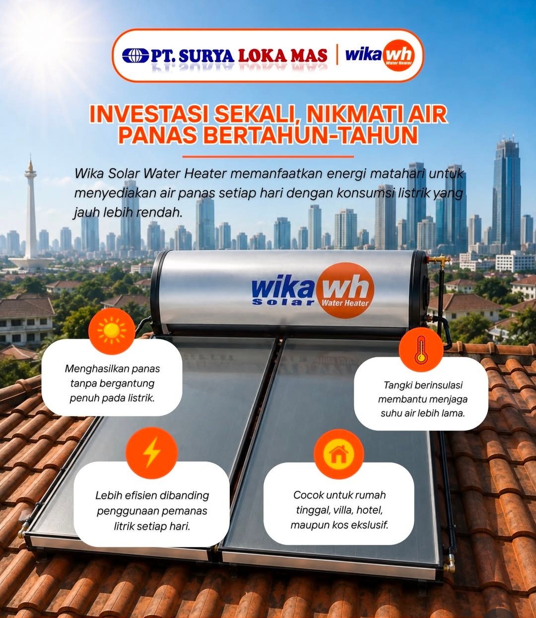 🔥 Surya Loka Mas Gandaria City Jakarta Selatan – Distributor Resmi Wika Water Heater, Jual & Service Pemanas Air WIKA