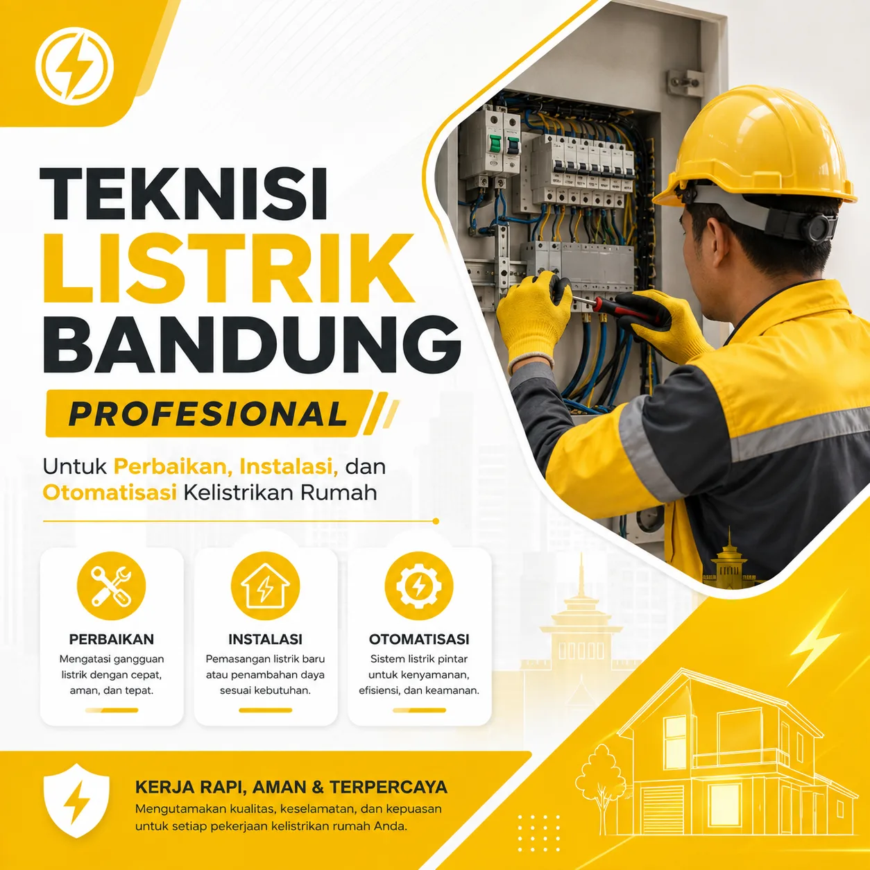 Teknisi Listrik Bandung Profesional untuk Perbaikan, Instalasi, dan Otomatisasi Kelistrikan Rumah
