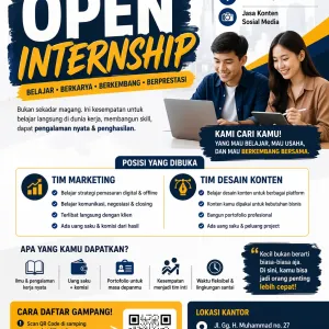 Pendaftaran Open Internship Magang Digital Marketing dan Desain Konten Dapat Komisi di Junar Bisnis Tangerang Selatan