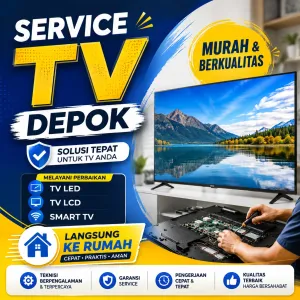 Service TV Depok Murah dan Berkualitas untuk Perbaikan TV LED, LCD, Smart TV Langsung ke Rumah