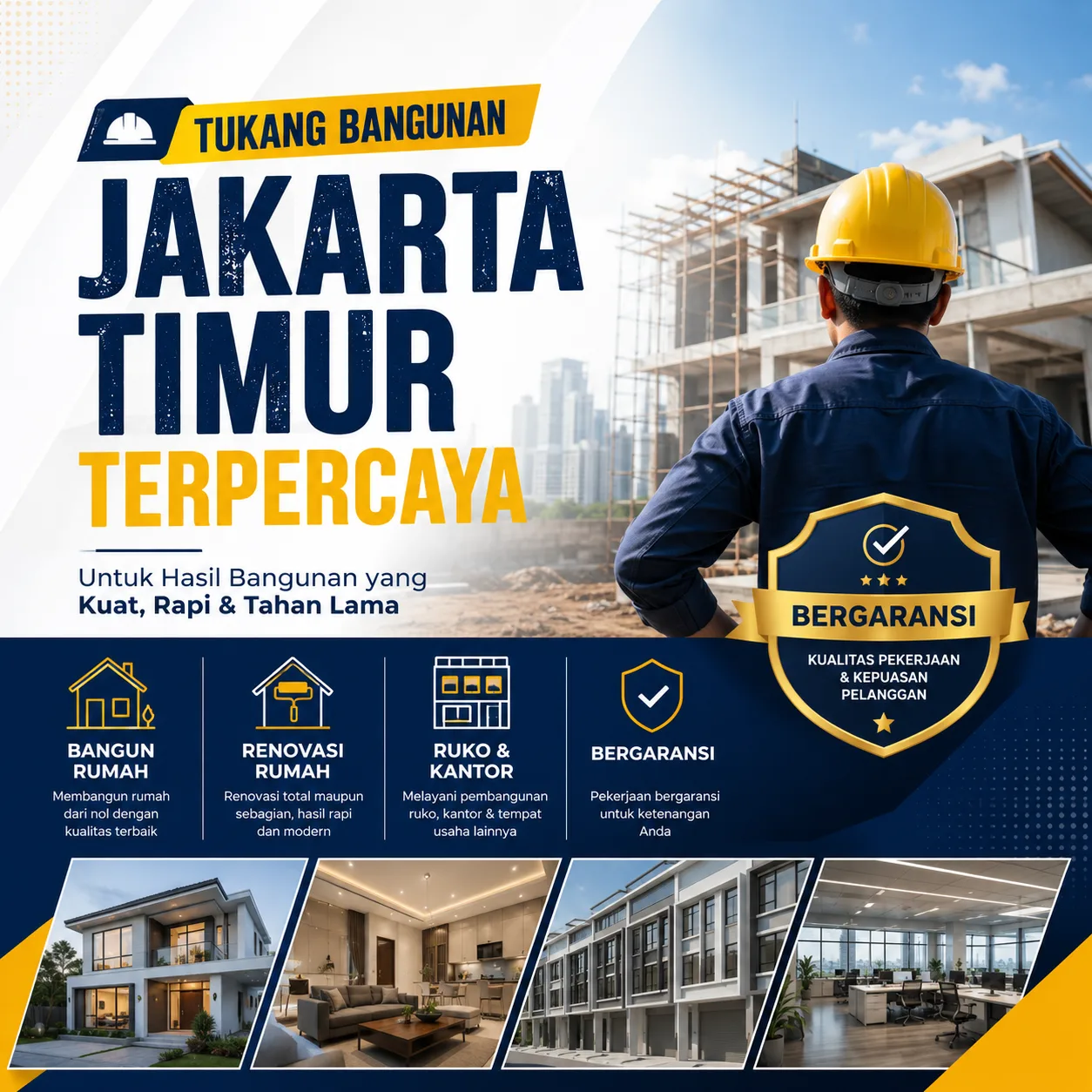 Tukang Bangunan Jakarta Timur Terpercaya untuk Bangun Rumah, Renovasi Rumah, Ruko & Kantor Bergaransi