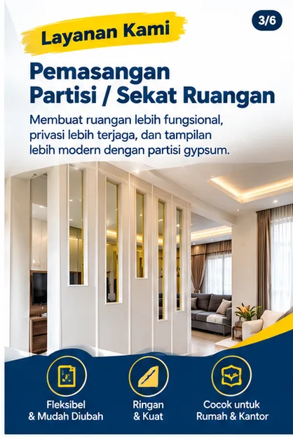 Tukang Gypsum Semarang | Junar Bisnis Jasa Plafon, Partisi & Renovasi - gambar 3