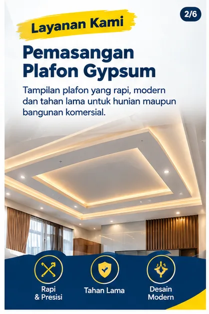 Tukang Gypsum Semarang | Junar Bisnis Jasa Plafon, Partisi & Renovasi - gambar 2