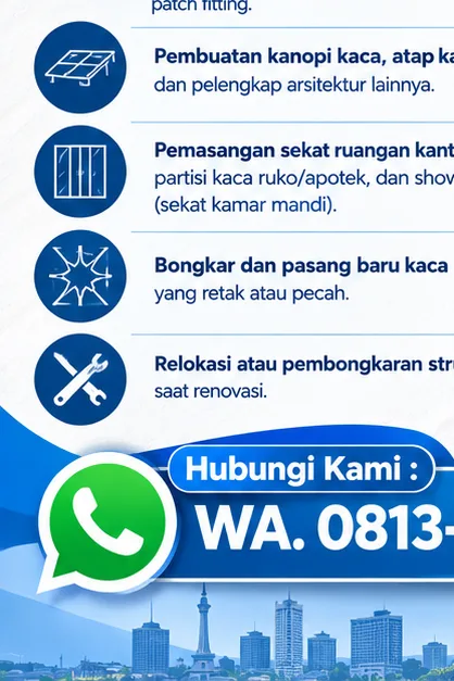 Tukang Kaca Semarang | Junar Bisnis untuk Pintu, Partisi, Kanopi & Shower Screen - gambar 4